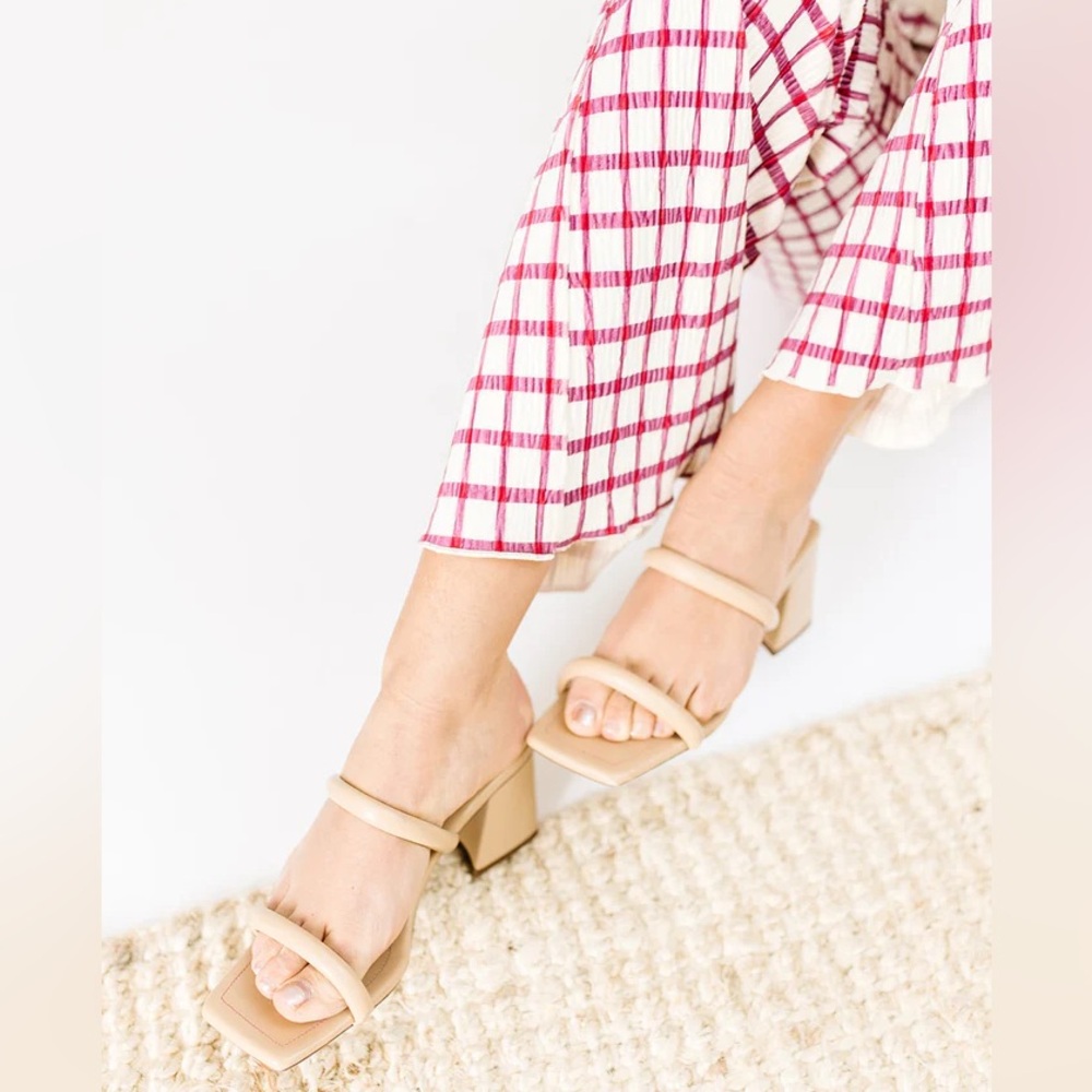 Free People Parker Double Strap Heel in Dune Tan